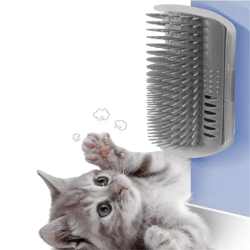 Cat Corner Brush Comb Massager for Cat Arch Plastic Scratcher Remove Hair Comb Grooming with Catnip Cat Self Cleaning Cat Supply Beauty World Shop