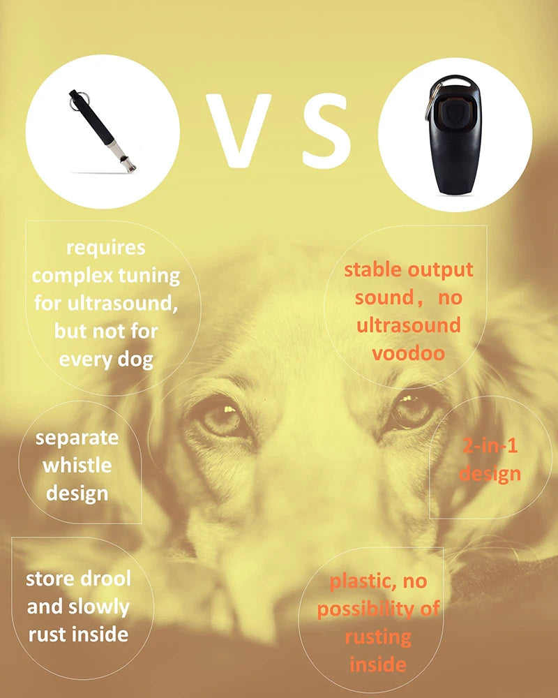 Professional Dog Whistle Training Effectively Stop Barking Hunting High-Frequency Pitch Recall-Dog Clicker Pet Obedience