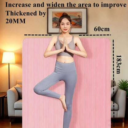 20MM 183×60cmThick Yoga Mats Anti-slip Sport Fitness Mat Blanket for Exercise Yoga and Pilates Gymnastics Mat Fitness Equipment Beauty World Shop