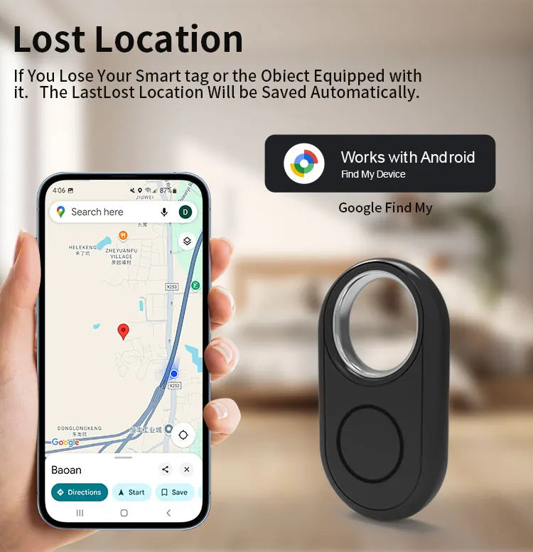 Long Distance Tracker for Samsung Device via Android Google Find Hub App Locator Finder Far Away Positioning Anti-lost Smart Tag Beauty World Shop