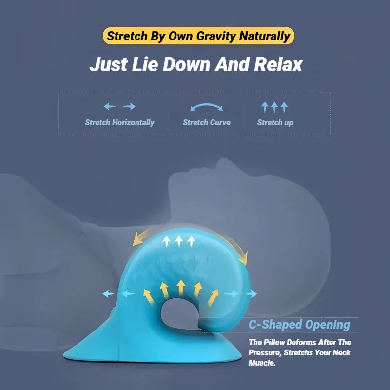 Neck Shoulder Stretcher Relaxer Cervical Spine Stretch Muscle Relaxation Traction Device Massage Pillow Correction Chiropractic Beauty World Shop