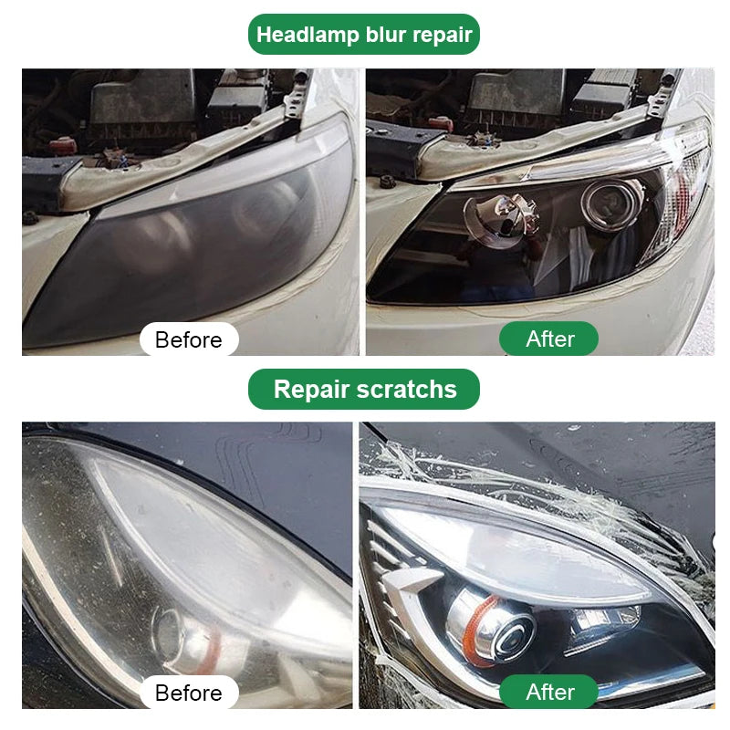 Car Headlight Restoration Polishing Kits Headlamp Scratch Remover Repair Cleaning Paste Remove Oxidation Headlight Polish Liquid Beauty World Shop