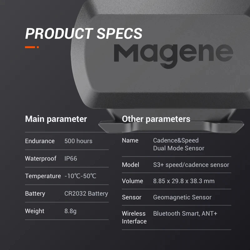 MAGENE Computer Speedometer ANT+ Speed And Cadence Dual Sensor Bike Speed And Cadence Ant+ Suitable For GARMIN IGPSPORT Bryton Beauty World Shop
