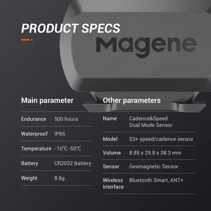 MAGENE Computer Speedometer ANT+ Speed And Cadence Dual Sensor Bike Speed And Cadence Ant+ Suitable For GARMIN IGPSPORT Bryton Beauty World Shop