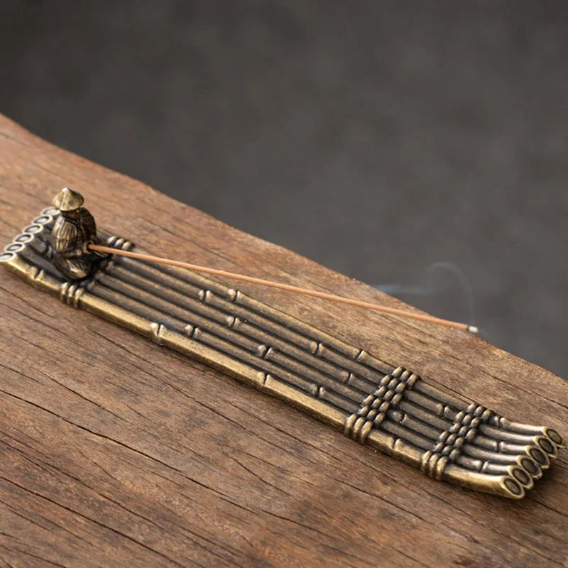 Creative Incense Holder Aromatherapy Ornament Incense Holder Boat Old Men Fishing Japanese Style Incense Stick Burner Home Decor Beauty World Shop