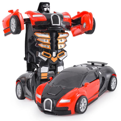 One Click Automatic Collision Deformation Robot Boy Gift Dual Form Toy Car Father Son Interactive Model Car Beauty World Shop
