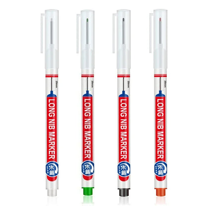 4Pcs/Set 20mm Deep Hole Long Nib Head Markers For Metal Perforating Pen Waterproof Bathroom Woodworking Decoration Multi-Purpose Beauty World Shop