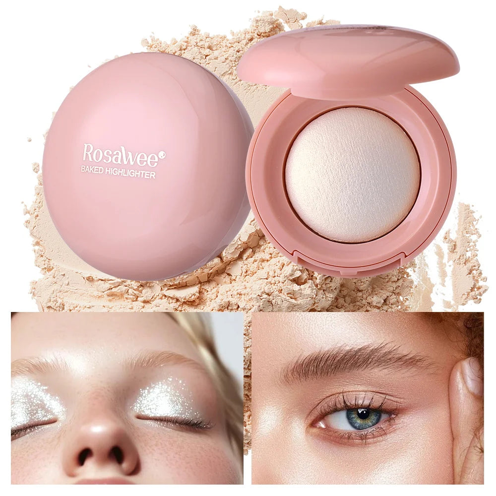Long-lasting Waterproof Fine Shimmer Highlighter, Natural Glossy Effect, Brighten the Contour and Modify the Face Beauty World Shop