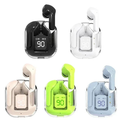 TWSHK3 Wireless Bluetooth Earphone Noise Canceling HiFi Stereo Sport Headphones with Digital Display Transparent Charging Case Beauty World Shop