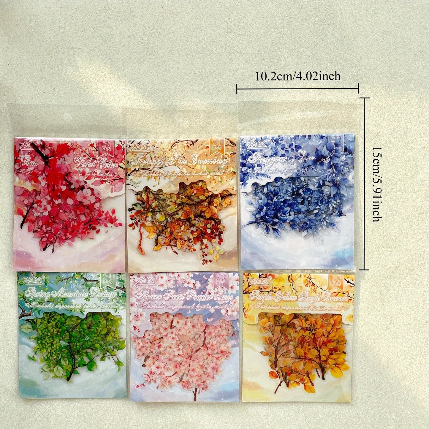 Journamm 20pcs Branches DIY Journal Material PET Stickers Scrapbooking Arts and Crafts Projects Decor Photo Album Collage Beauty World Shop