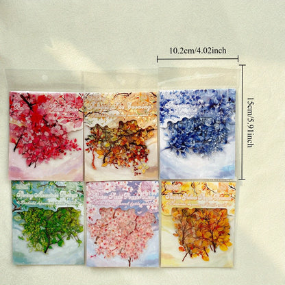 Journamm 20pcs Branches DIY Journal Material PET Stickers Scrapbooking Arts and Crafts Projects Decor Photo Album Collage Beauty World Shop