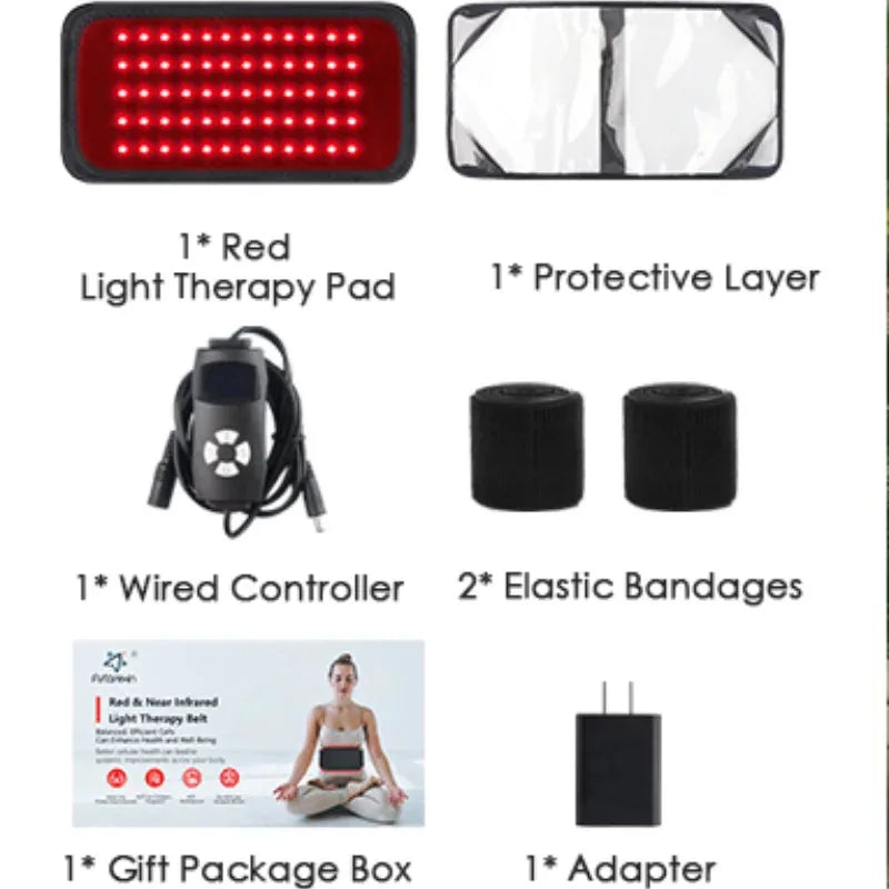 Infrared Light LED Healthcare Belt Waist Red Light Heating Massage Belt Pad Lumbar Back Waist Massager For Muscle Body Relief Beauty World Shop