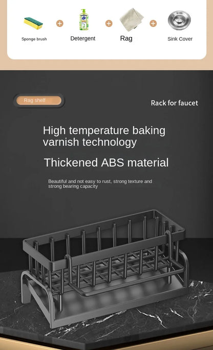 Kitchen Shelf Cleaning Cloth Storage Draining Rack Household Detergent Sponge Rack Water Sink Water Sink Water Sink Artifact Beauty World Shop
