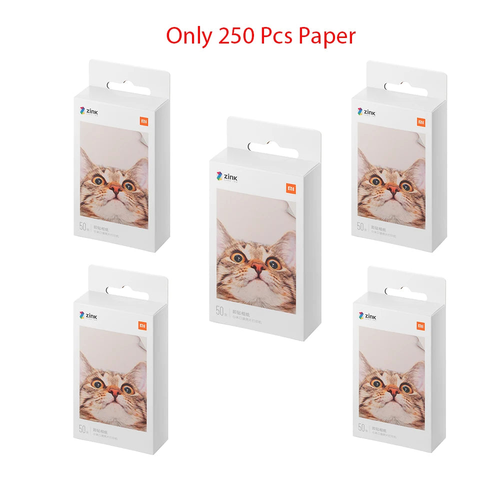 Original 100% Xiaomi ZINK Pocket Printer Paper Self-adhesive Photo Print 50pcs Sheets Xiaomi 3-inch Mini Pocket Photo Printer CN Beauty World Shop