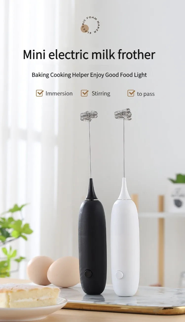 1PC Battery Model Handheld Egg Beater Froth Mixer Kitchen Automatic Coffee Milk Foaming Mixer Kitchen Whisk Tools Beauty World Shop