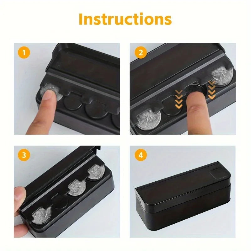 Car coin storage box - Suitable for home and car use - Money box - Universal for most car models to store and retrieve coins Beauty World Shop