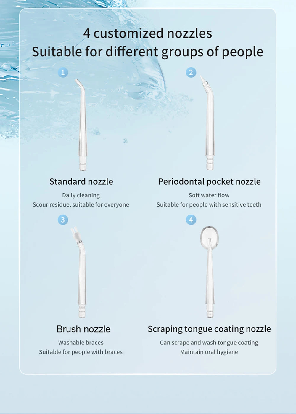 Teeth Water Flosser Electric Oral Irrigator Portable Home Dental Cleaning Teeth Rechargeable Waterproof Teeth Cleaner Oral Care Beauty World Shop