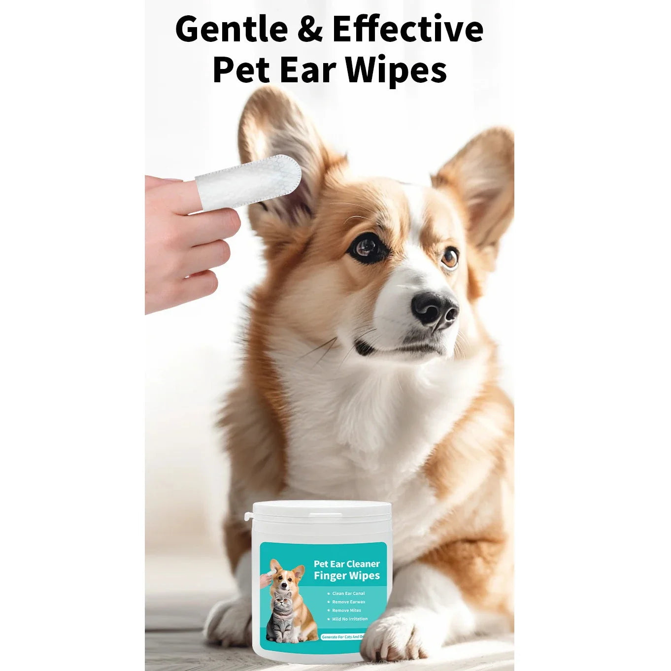 50 PCS Pet Cleaning Products  Ear Cleaning Wipes  Ear Care Fingertips  Ear Mite Removal  Cat and Dog Ear Cleaning Pet Products Beauty World Shop
