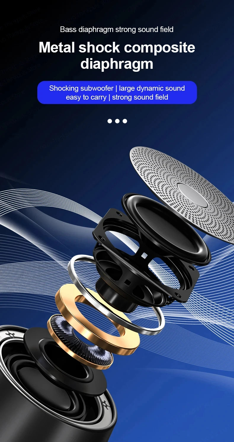 Original Mini Bluetooth 5.0 Speaker Big Audio With Deep Bass Sound Outdoor Soundbox Music Portable Camping Loudspeaker