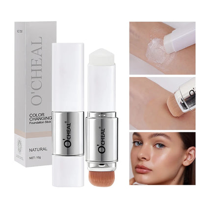 O'CHEAL Temperature Changing Foundation Stick Facial Coverage Blemishes Pores Double-Headed Face Matte Makeup Foundation Cream Beauty World Shop