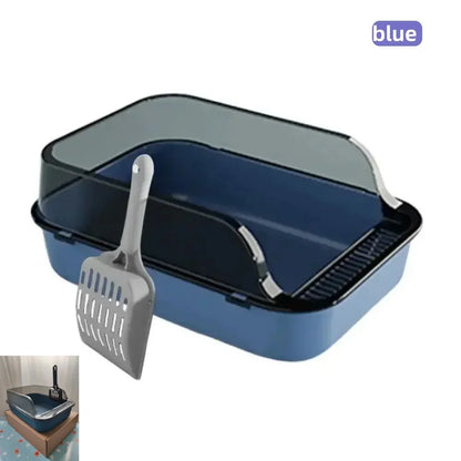 Cat Litter Box Set Large Fence Semi Enclosed Cat Litter Box Thickened Cat Toilet with Cat Litter Scoop Pet Supplies Cat Litter Beauty World Shop