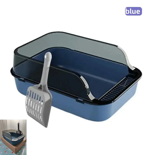 Cat Litter Box Set Large Fence Semi Enclosed Cat Litter Box Thickened Cat Toilet with Cat Litter Scoop Pet Supplies Cat Litter Beauty World Shop