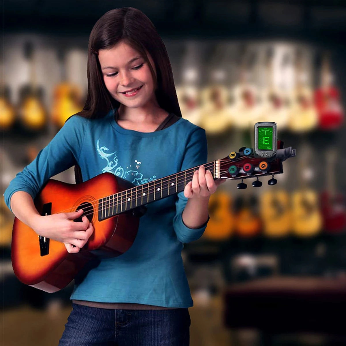 Guitar Tuner For All Instruments Clip on Electronic Tuner for Guitar Bass Ukulele Violin Mandolin Banjo Beauty World Shop