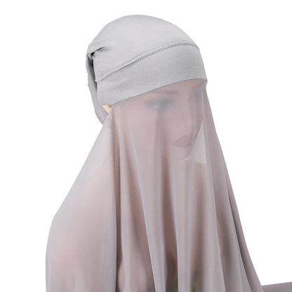 Muslim Women Bonnet + Chiffon Shawl Instant Under scarf Cap Islam Inner Scarf Headband Stretch Hijab Cover Headwrap Turbante Beauty World Shop