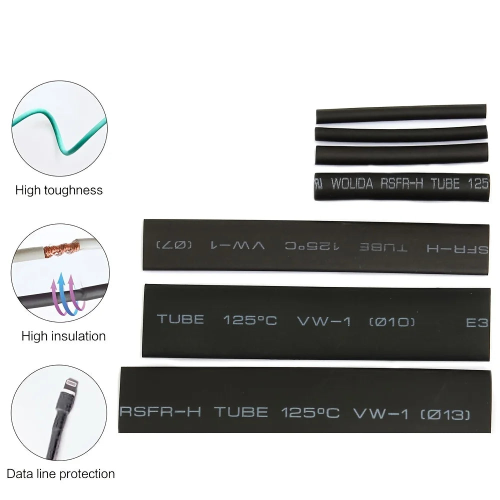 127Pcs Heat Shrink Tube Sleeving Tubing Assortment Kit Electrical Connection Electrical Wire Wrap Cable Waterproof Shrinkage 2:1 Beauty World Shop