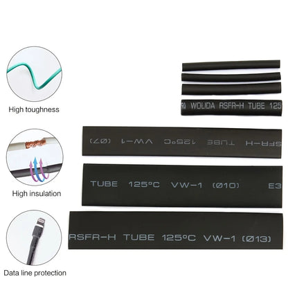 127Pcs Heat Shrink Tube Sleeving Tubing Assortment Kit Electrical Connection Electrical Wire Wrap Cable Waterproof Shrinkage 2:1 Beauty World Shop