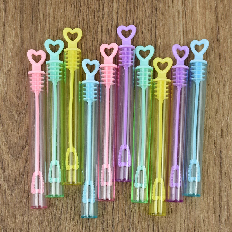 10-50pcs Colorful Bubble Soap Bottle Heart Wand Empty Tube Kids Birthday Party Favors Pinata Filler Toys Wedding Gifts for Guest Beauty World Shop