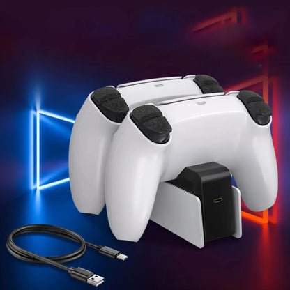 For PS5 Controller Charger DualSense Charging Station Dual Charging Dock Charger Stand for PlayStation5 Wireless Game Controller Beauty World Shop