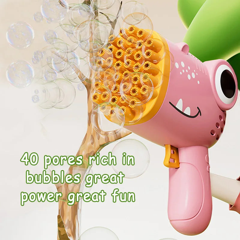 40 Hole Dinosaur Bubble Handheld Bubble Machine, Electric Bubble Gun Outdoor Wedding Party Toy(without Bubble Water) Beauty Fashion