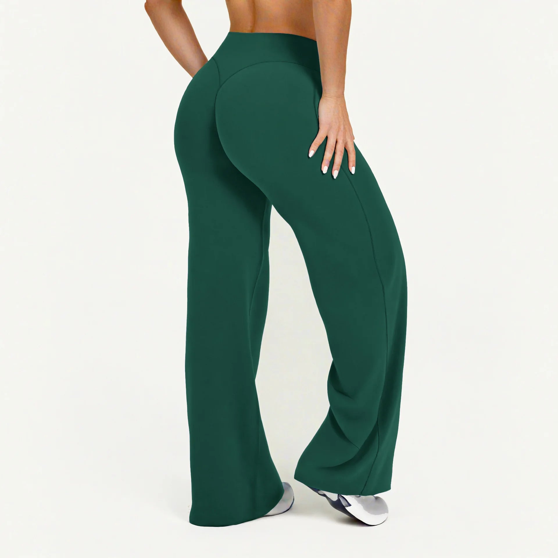 NCLAGEN SoftMotion Straight Leg Bottoms Women's Mid-Waist Yoga Pants GYM Leggings Naked Feel Pilates Running Sports Trousers Beauty World Shop