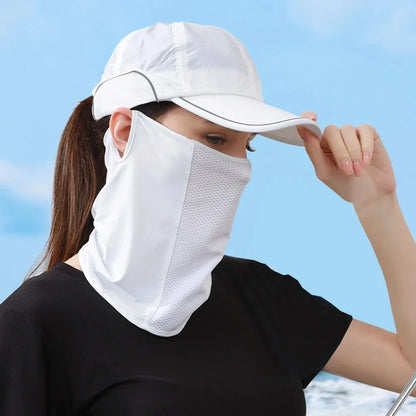 Unisex UV Protection Outdoor Neck Wrap Cover Sports Sun Proof Bib Ice Silk Mask Face Cover Neck Wrap Cover Sunscreen Face Scarf Beauty World Shop