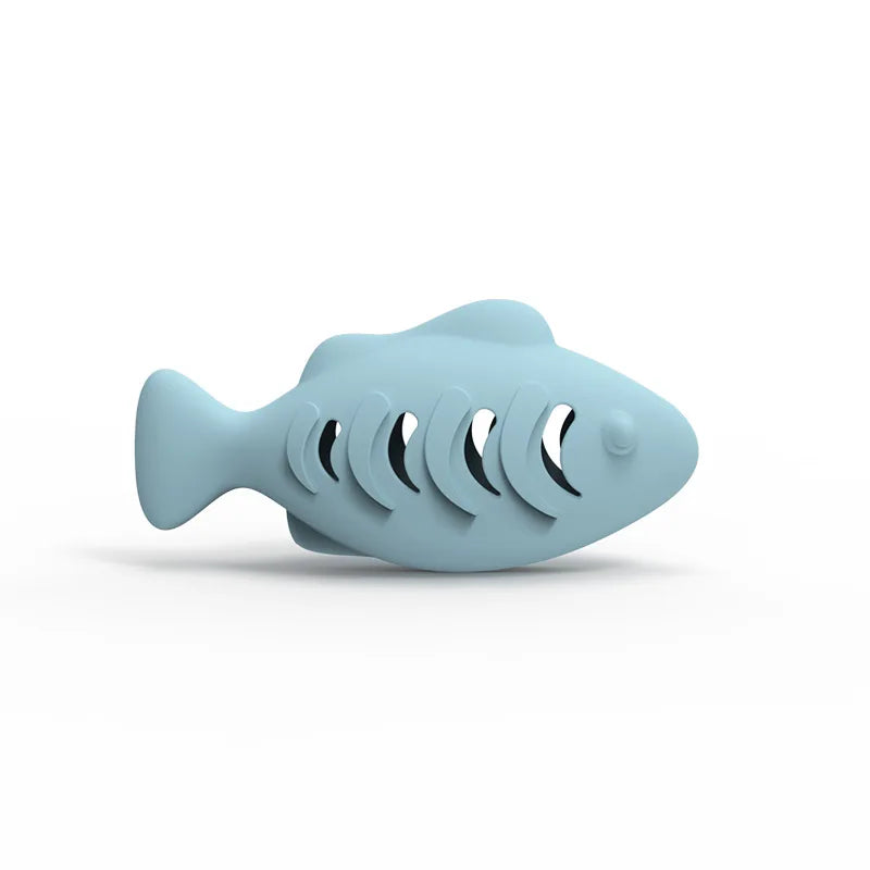 Silicone Treat Dispensing Fish Teeth Cleaning Self-Playing Boredom Relief Cats Wand Kitten Chew Resistant Molar Interactive Toy Beauty World Shop