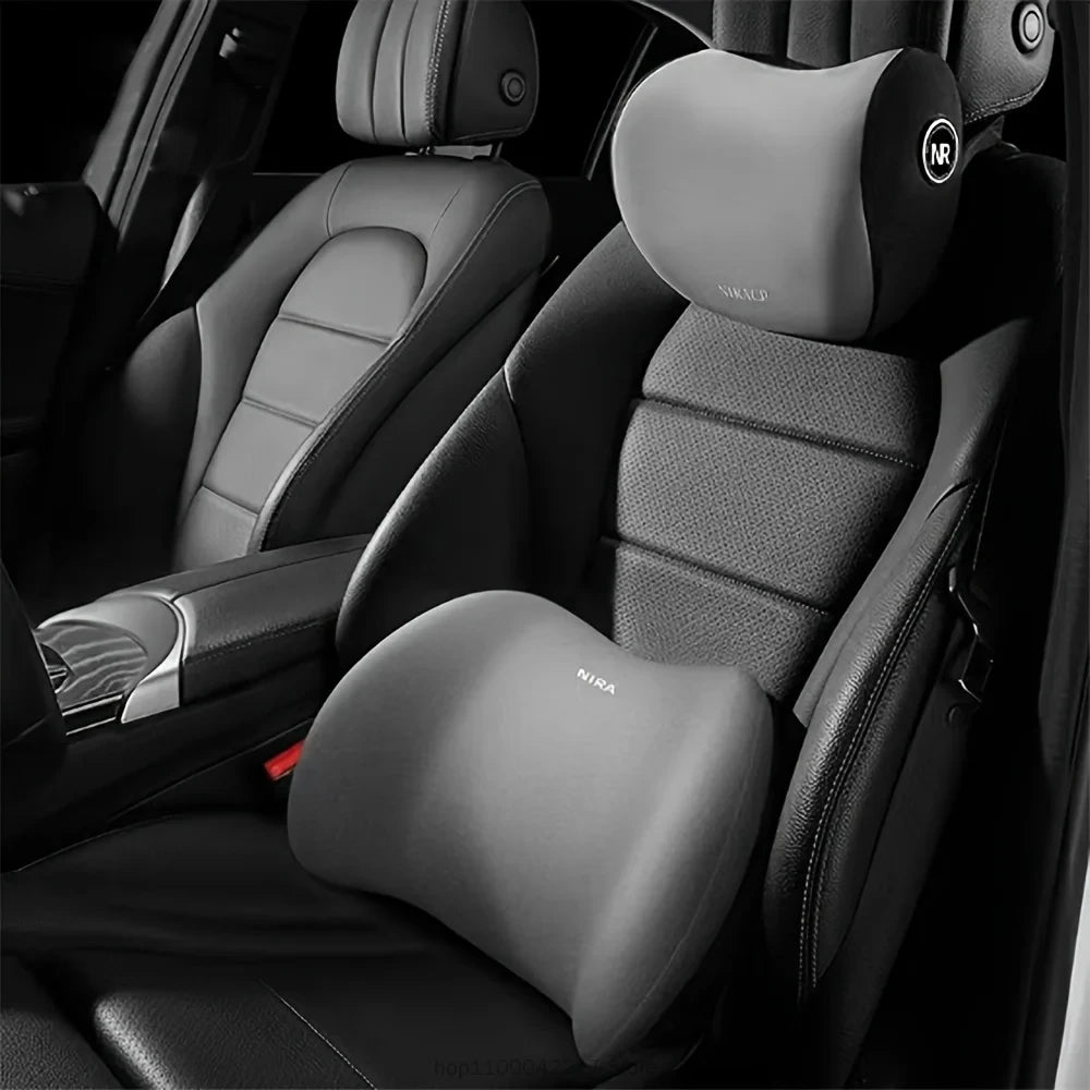 Ergonomic memory foam car seat cushion - suitable for all seasons comfort car headrest - lumbar cushion or headrest or set Beauty World Shop