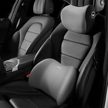 Ergonomic memory foam car seat cushion - suitable for all seasons comfort car headrest - lumbar cushion or headrest or set Beauty World Shop