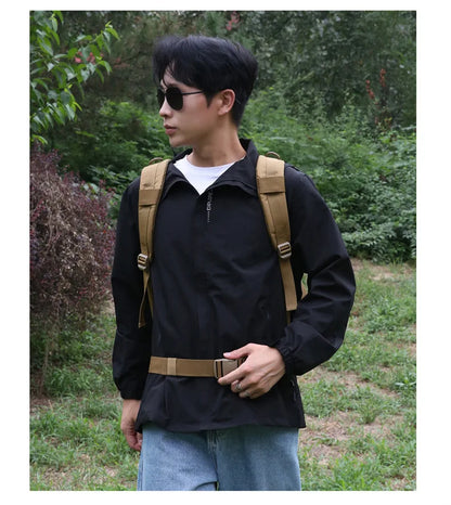 Adjustable Shoulder Straps Hiking Backpack Zipper Closure Travel Sports Camping Mountaineering Cycling Outdoor Unisex Foldable L Beauty World Shop