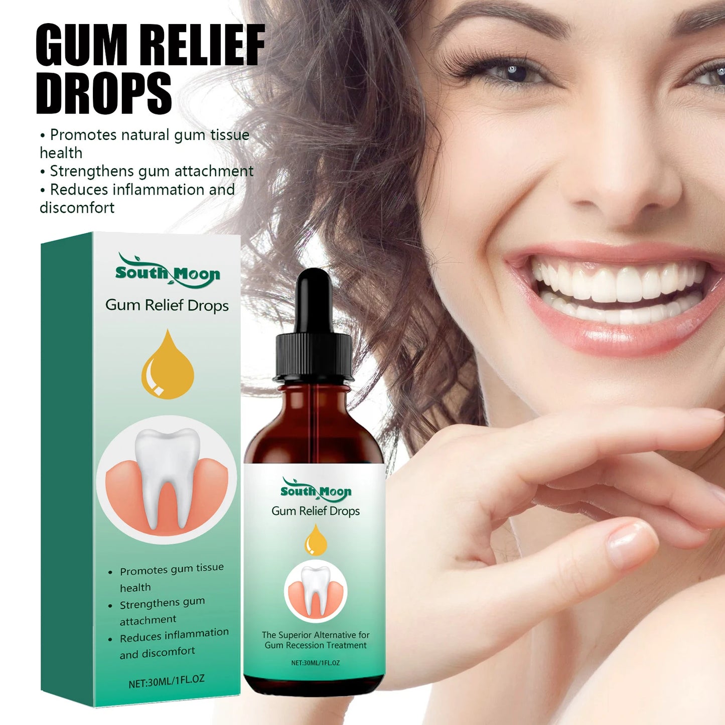Gum Repair Drops Relieve Receding Gingival Swelling Gum Cleaning Care Oral Periodontal Hygiene Remove Yellow Remove Stain