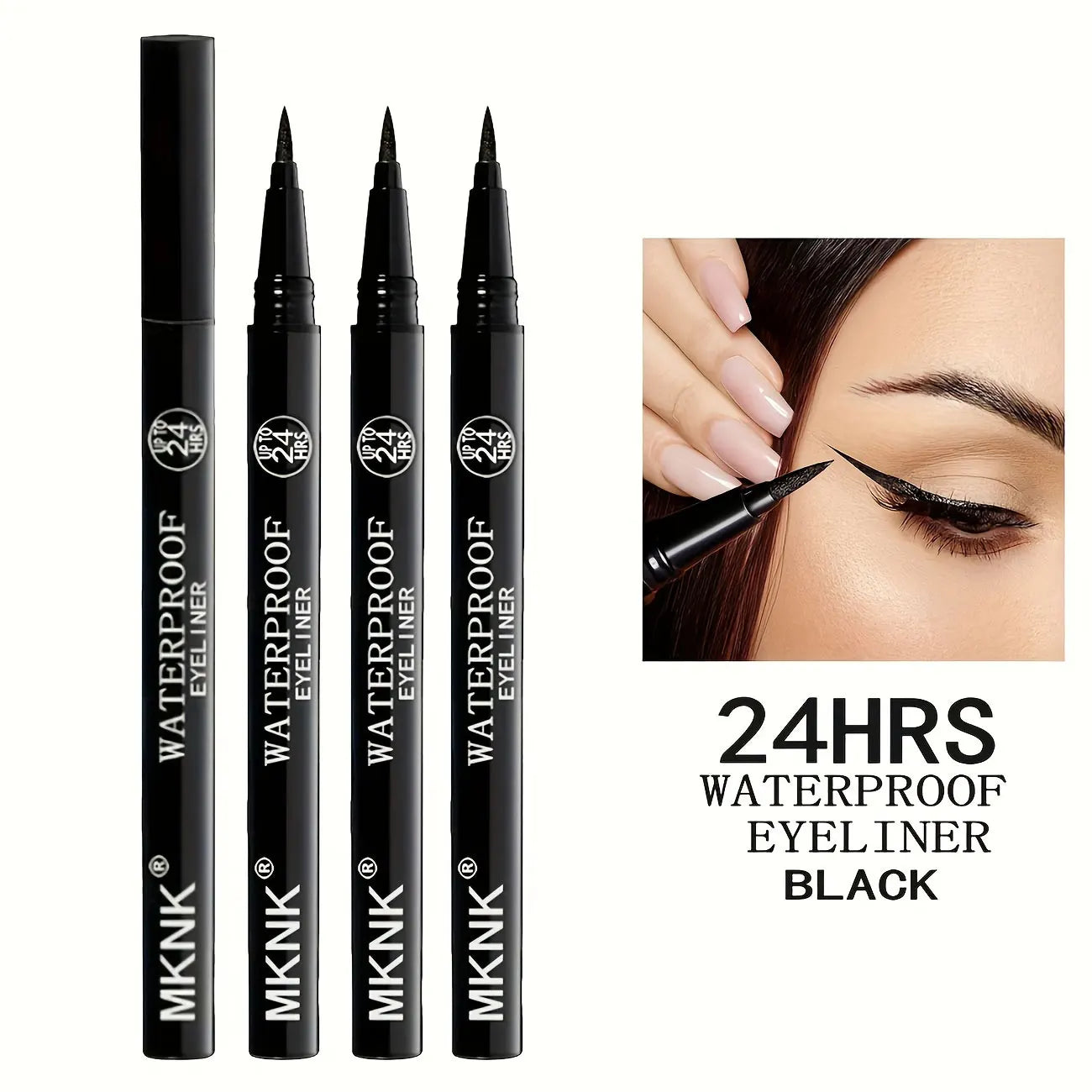 3pcs Black Waterproof, Sweat-Resistant, Smudge-Proof Eyeliner - Ultra Slim Long-Wear Liquid Eyeliner Pen Beauty Trend Shop