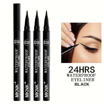 3pcs Black Waterproof, Sweat-Resistant, Smudge-Proof Eyeliner - Ultra Slim Long-Wear Liquid Eyeliner Pen Beauty Trend Shop