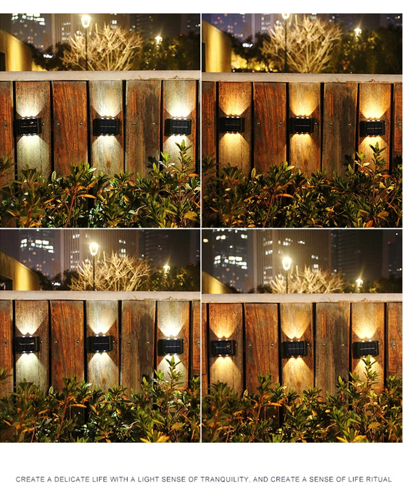 Solar LED Outdoor Light Solar Lighting Sensor Lamp Streetlights Exterior Garden Decoration Garland Waterproof Solar Wall Light Beauty World Shop