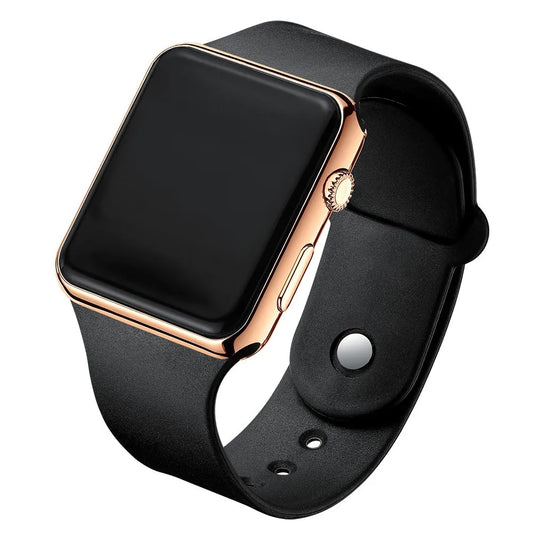 Simple Digital Watch for Men Women Fashion Sport LED Electronic Watch Black Silicone Wristband Casual Mens Watch Reloj Hombre Beauty World Shop