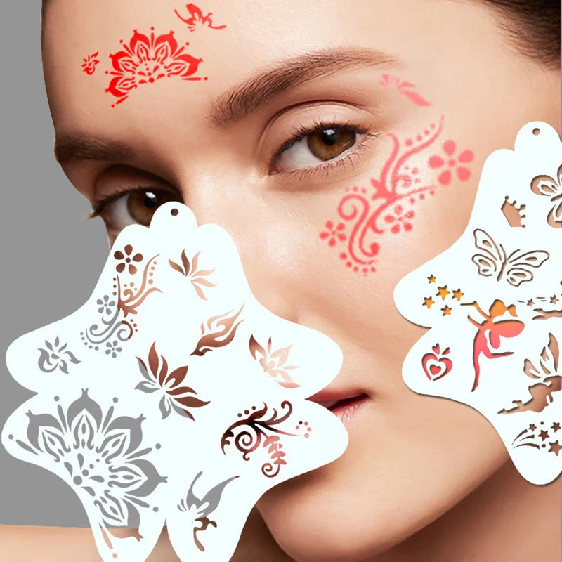 Stencils For Body Painting Face Art Stamps Temporary Tattoos Reusable Stencils Plastics Beauty World Shop