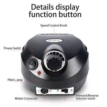 35000RPM Electric Nail Drill Professional Manicure Machine Nail Sander Set Nail Drill Bit Portable Nail Salon Polisher Equipment Beauty World Shop