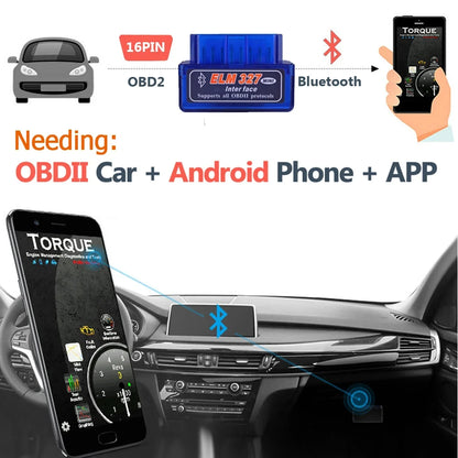 16 PIN Interface V2.1 ELM327 OBD2 Mini Code Reader Scan Tool Car Scanner For Android Diagnostic-Tool OBDII OBD 2 For A Beauty World Shop