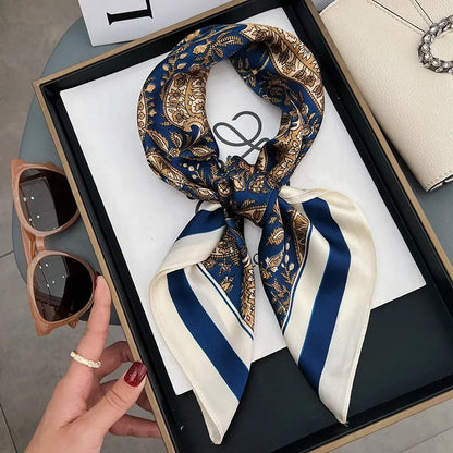 New Fashion Silk Scarf Neckerchief Women's Silk Square Scarf Purse Luxury Scarf for Women Designer Silk Headscarf Beauty World Shop