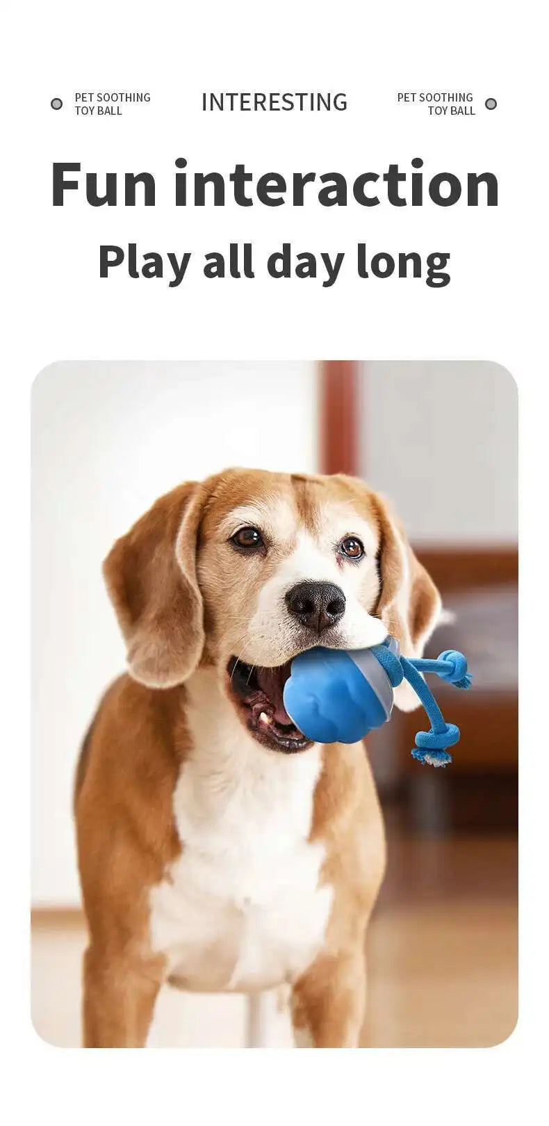 Interactive Dog Toys Smart Rolling Ball With Rope Motion Activated Automatic Moving Squeaky Dog Training Puppy Chew Toy Balls Beauty World Shop