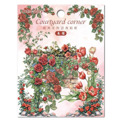 30 Pcs Flowers Corner Stickers PET sticker package DIY diary decoration sticker album scrapbooking Junk Journal Beauty World Shop